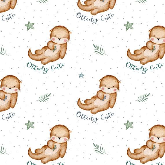 Otterly Cute Fabric, Baby Seamless Pattern (6x6" JPEG)