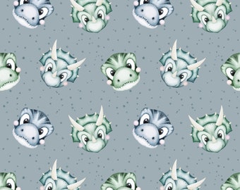 Patrón sin costuras de dinosaurio, diseño de tela T-Rex, patrón sin costuras para bebés, sin costuras para niños, no exclusivo, fondo gris salpicado