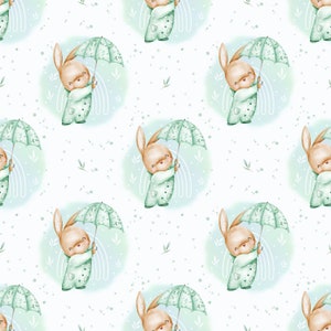 Bunny Seamless Pattern Digital File , Rabbit Fabric Design, Baby ...