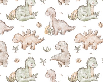 Baby Dinosaurier nahtlose Muster digital, Jurassic Park, Jungen Rapportmuster, Kinder nahtlose Muster, nicht exklusiv, weißer Hintergrund