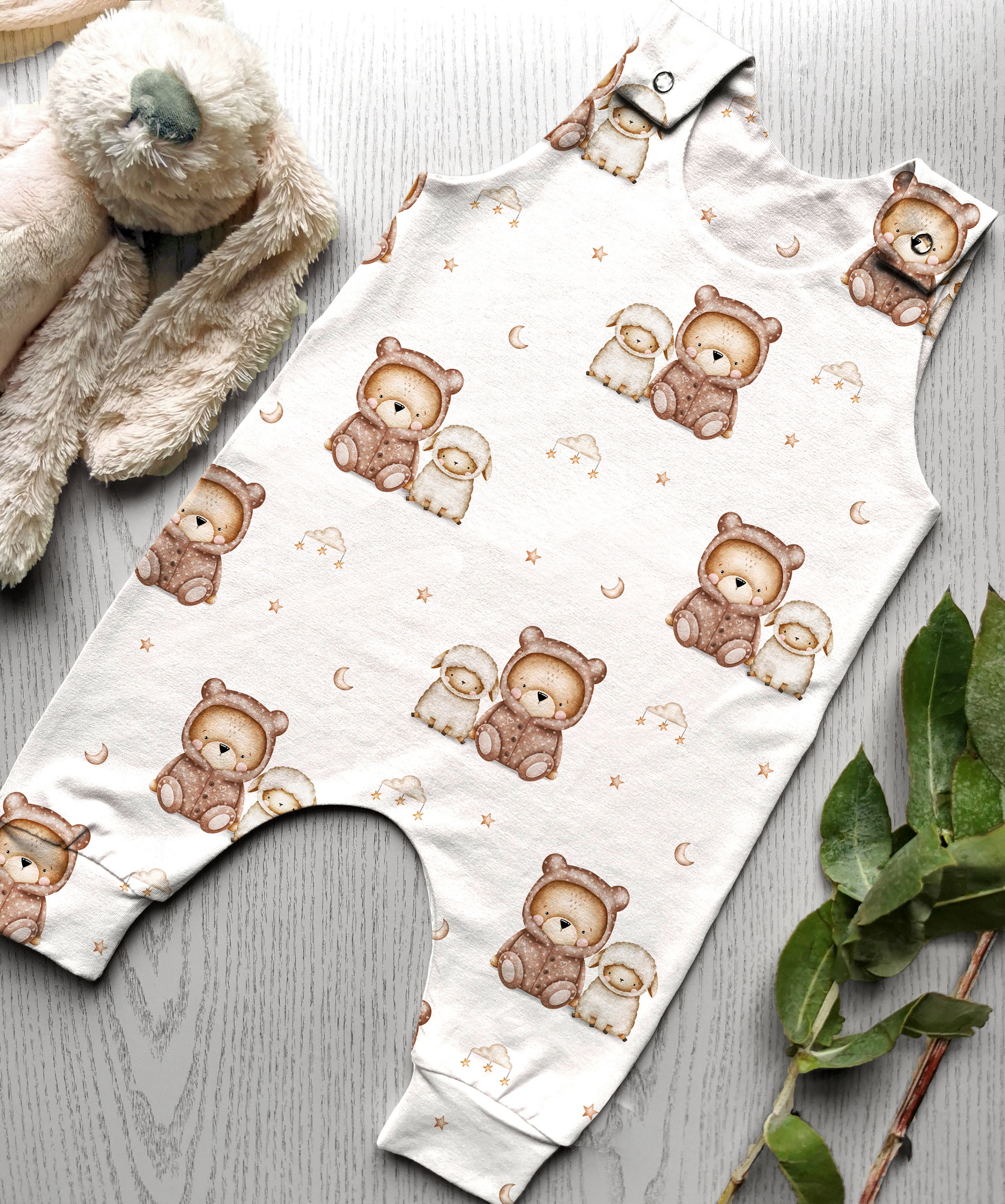 Bedtime Teddy Seamless Pattern, Sheep and Bear Fabric Design, Baby ...
