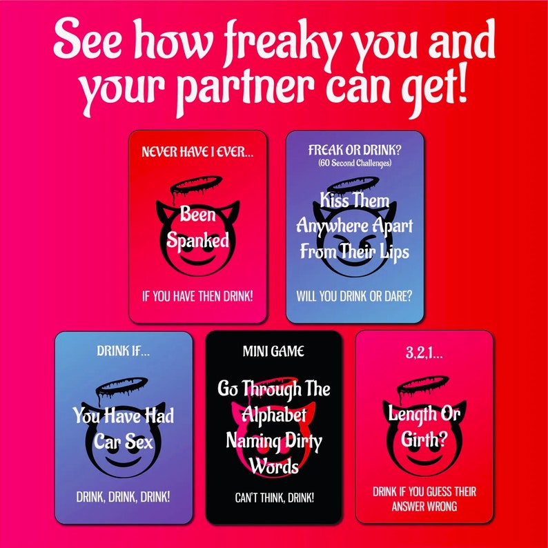 Freak or Drink the Freakiest Couple Drinking Game Perfect Etsy