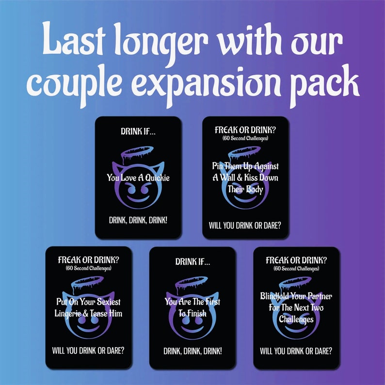 Freak or Drink 2.0 Couple Drinking Card Game Date Night Anniversary ...
