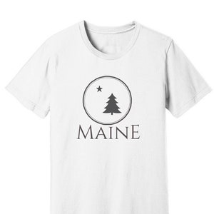 1901 Maine State Flag Unisex Jersey Tee, Original Star Pine Flag Shirt, Gift Birthday Xmas Back-to-School Vacation Chanukah, Old Maine Flag