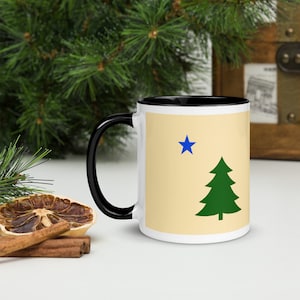 Old 1901 Maine State Flag Mug with Color Inside,Maine Souvenir Mug, Maine Tea Coffee Cup,Maine Gift,Back-to-School gift,