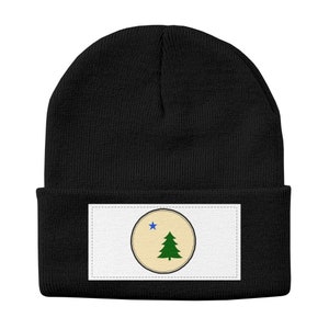 Old 1901 MAINE State FLAG Solid Knit Beanie,Maine Beanie Hat,Maine State Flag Hat,Maine Xmas Gift Hat,Maine Flag Winter Gift Hat,Maine Hat