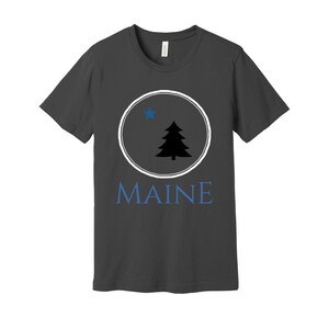 1901 Maine Flag Unisex Jersey Tee,Original Star Pine Flag Shirt,Gift Birthday,Xmas,Vacation,Valentines,Chanukah,Fun Back-to-School Maine Tee