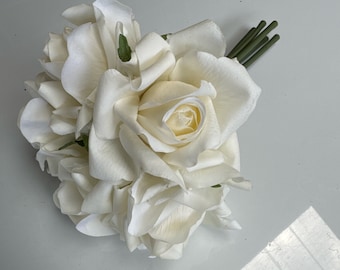 Real Touch Pink Ivory 5 stem bouquet roses