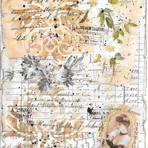 Paquete de papel digital, papel vintage digital, hecho a mano, diarios basura, scrapbooking, romance vintage, rosa vintage, documentos de fondo