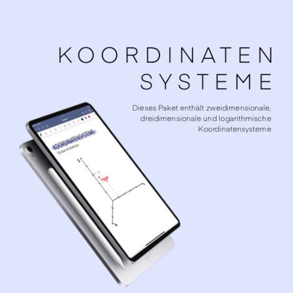 GoodNotes Sticker Kollektion Koordinatensysteme Mathematik Chemie Biologie Physik - Mit dem iPad lernen für Uni, Schule, Arbeit