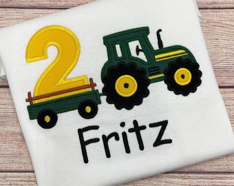 Traktor Shirt personalisiert mit Name und Nummer - Birthday Shirt Farm, Besticktes Kinder Shirt, Geburtstagsgeschenk