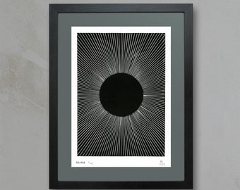 Linoldruck Eclipse | Linoprint Eclipse | Sun