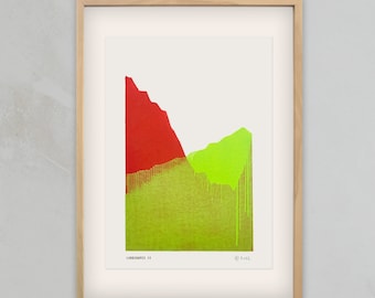 Linoldruck Landshapes II | Berge | Landschaft | abstrakt | Panorama