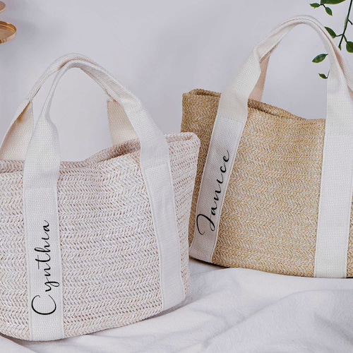 Personalized Bridesmaid Small Mini Burlap Beach Tote Bag Etsy