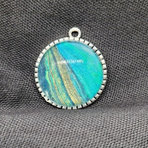 Unique hand-painted glass cabochon pendant, perfect for all occasions