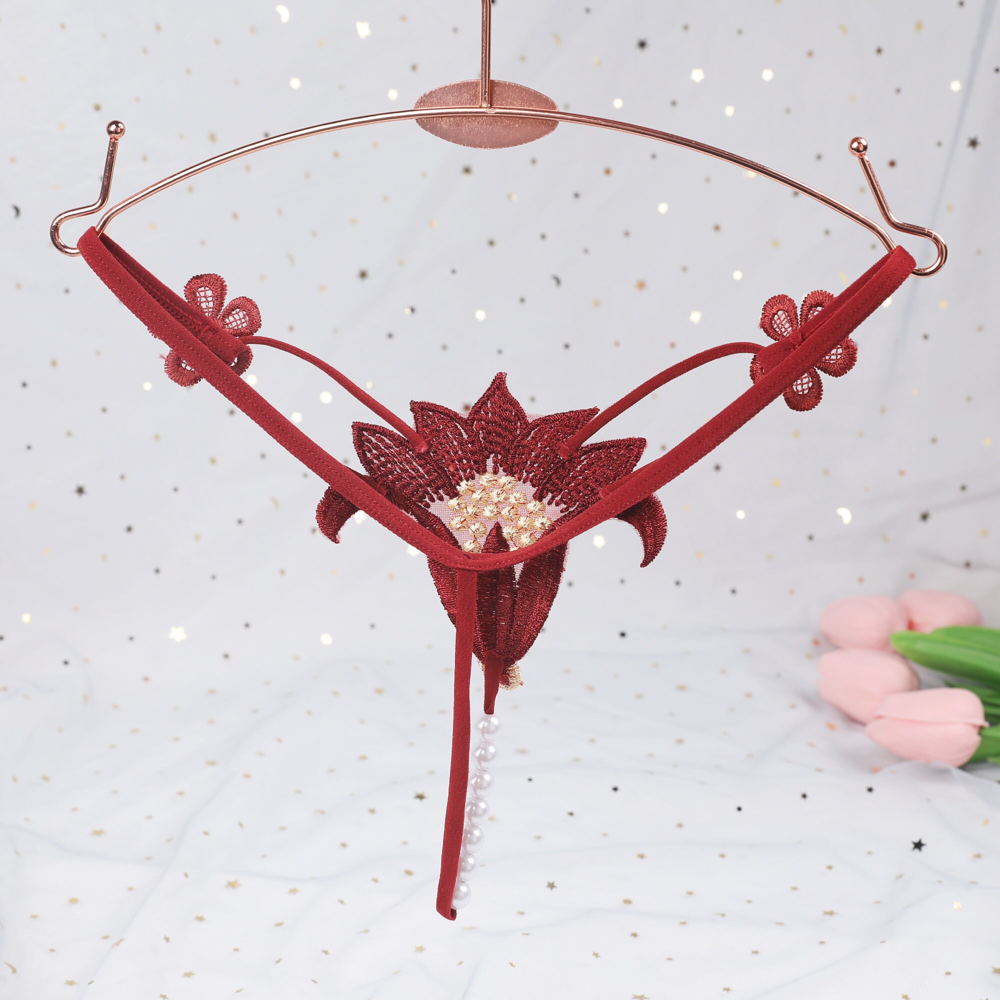 Personalisiertes Tanga-Höschen Mit Kristall-Buchstaben - Sexy Spitzen-Dessous Zum Individualisieren