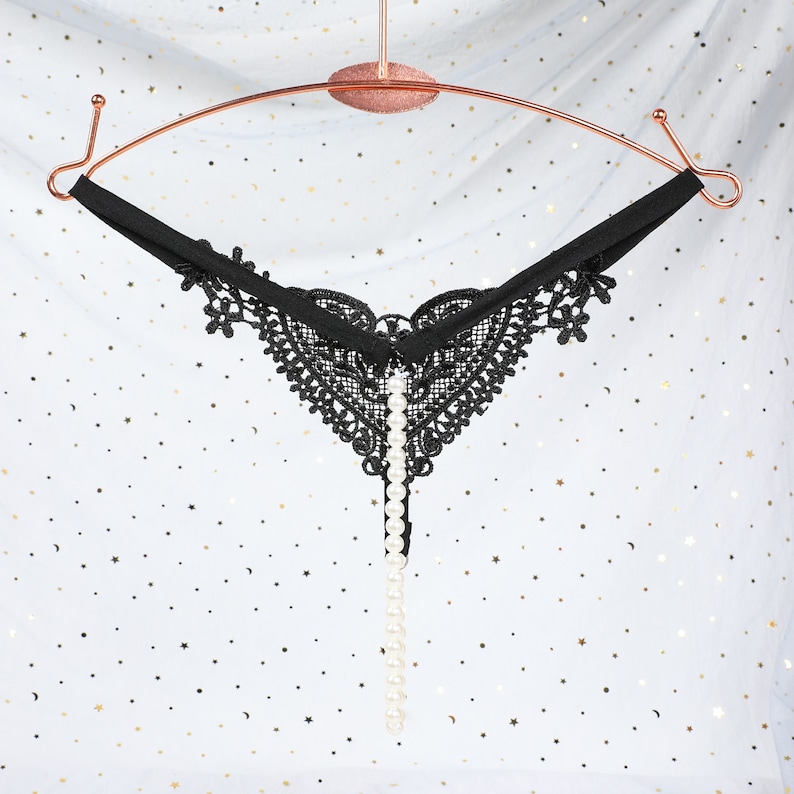 Sexy Crotchless Bikini's With Pearls Thong Panties Etsy