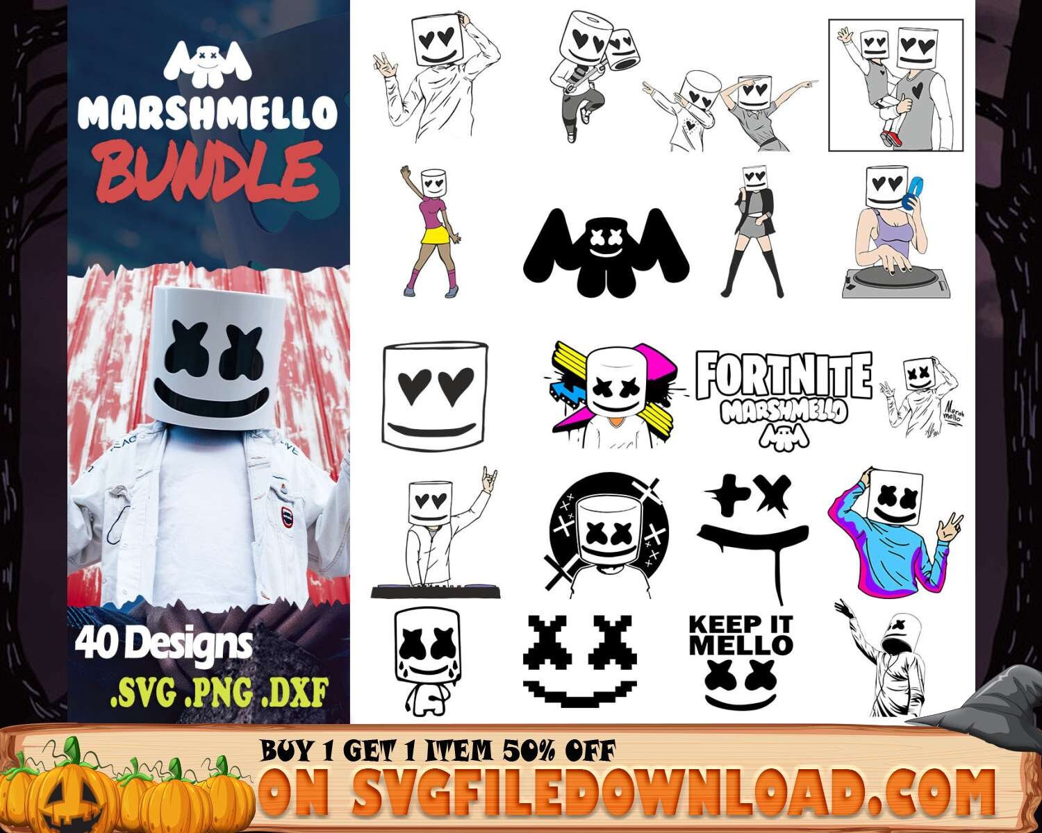 40 DJ Marshmello Svg Bundle Marshmello Svg Marshmello Etsy Australia