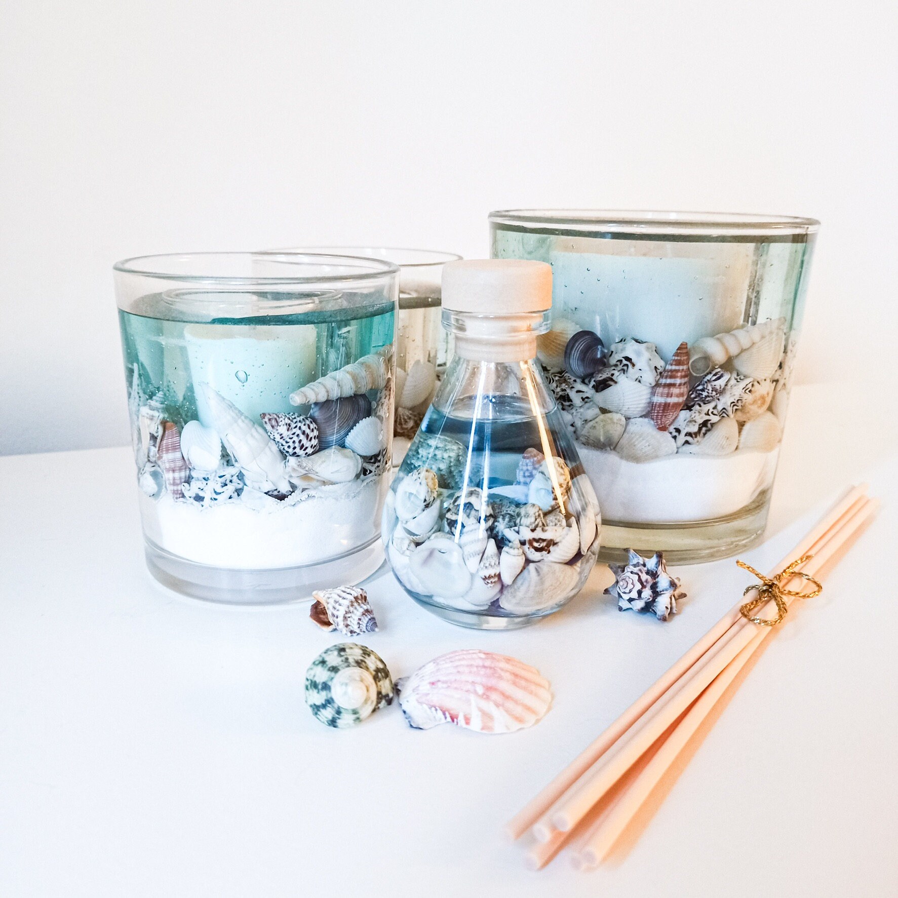 Blue Sea Luxury Botanical Reed Diffuser Beach Shells Home Fragrance