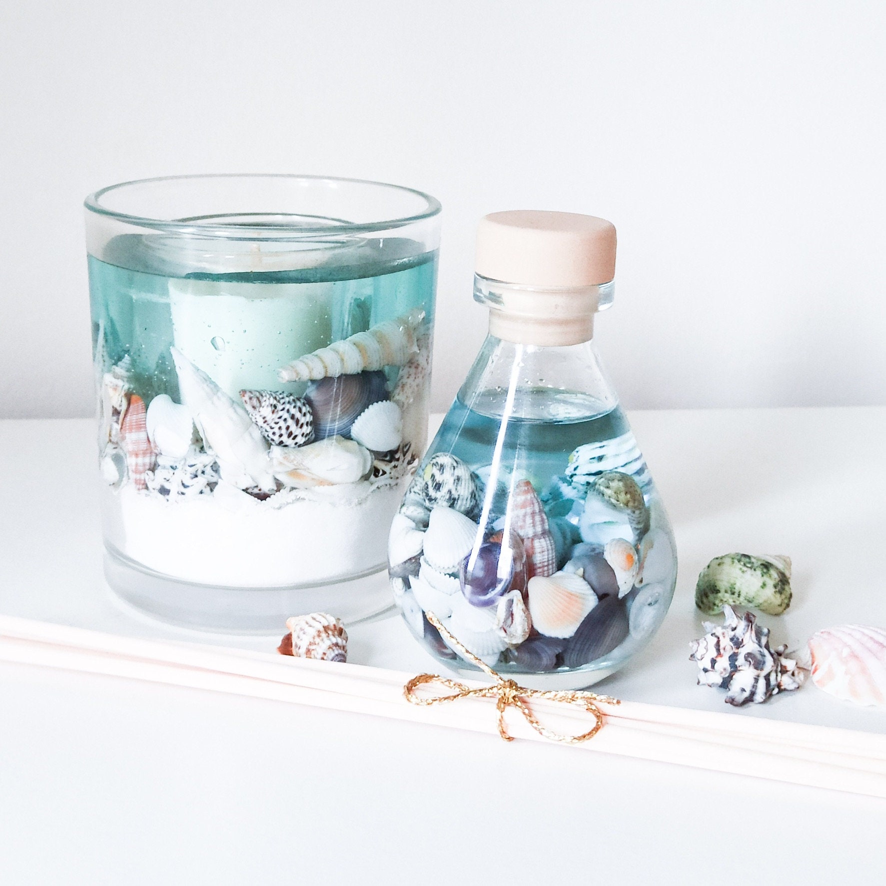 Blue Sea Luxury Botanical Reed Diffuser Beach Shells Home Fragrance