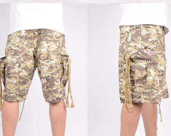 Unisex Basic UFO Shorts #448 Digital Desert Camouflage Short - Oversized Y2k Classic mehrfache Tasche Cargo Sommer Strand Windshort