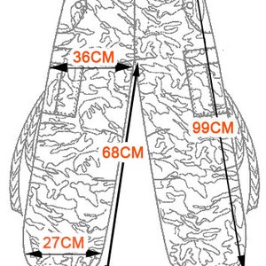 Kids retro Orange Army Camouflage XXS Baggy Unisex Oversized Y2k UFO Classic Parachute Wind Cargopants laatste kans zdjęcie 2