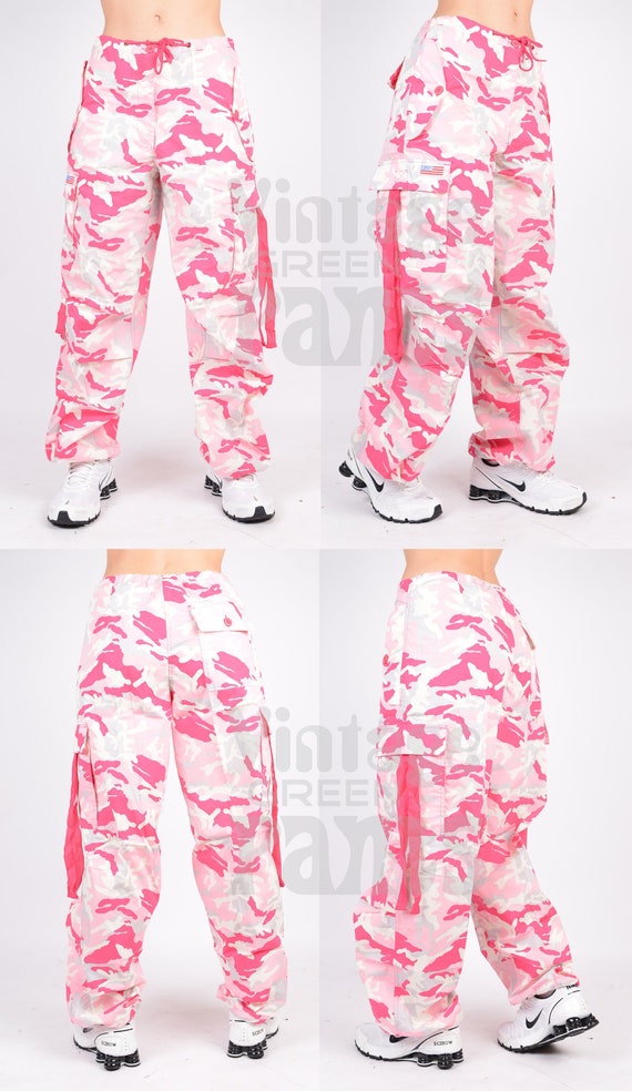 Girly Pink Camouflage Flap Pocket windpant- - Bagg