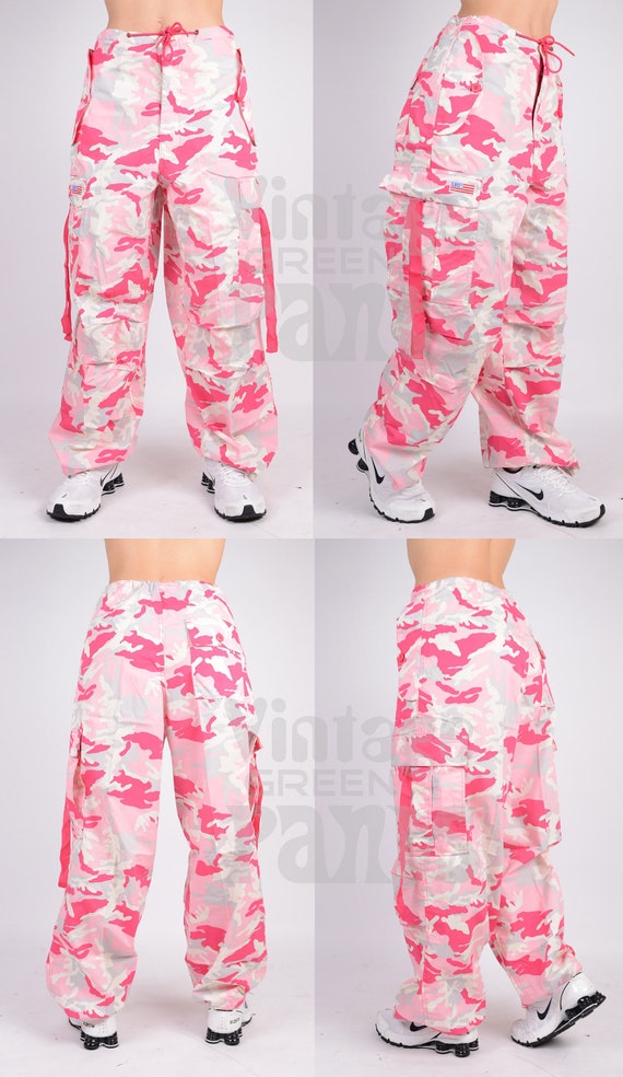 Unisex Oversized Y2k UFO Classic Pink Camo Wind Cargopant - Etsy