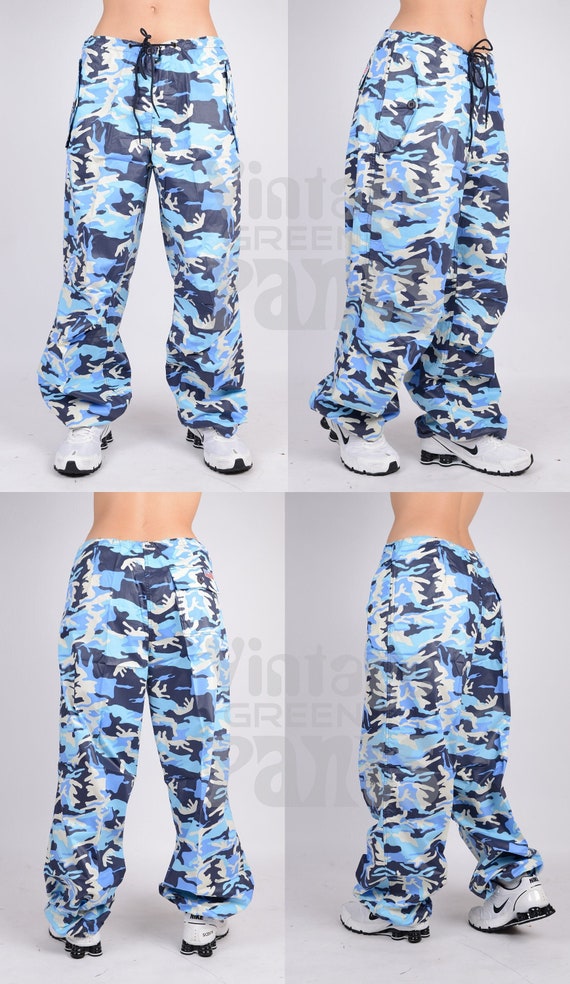 Buy 90s-00s Vintage Camouflage Parachute Pants, Windproof and  Water-resistant Military Trousers, Adjustable Waist and Leg Bottoms. Online  in India - Etsy