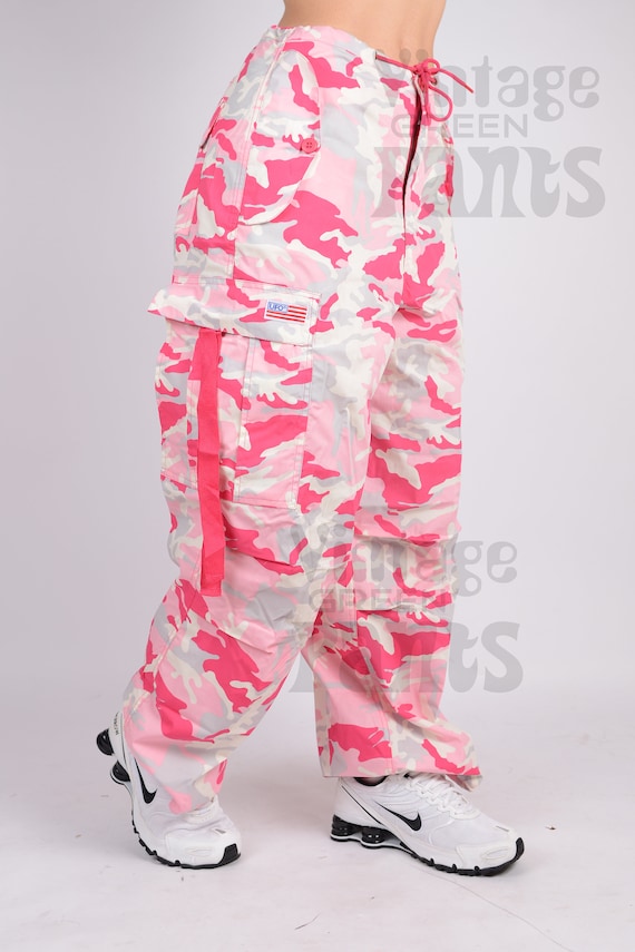 Unisex Oversized Y2k UFO Classic Pink Camo Wind Cargopant - Etsy