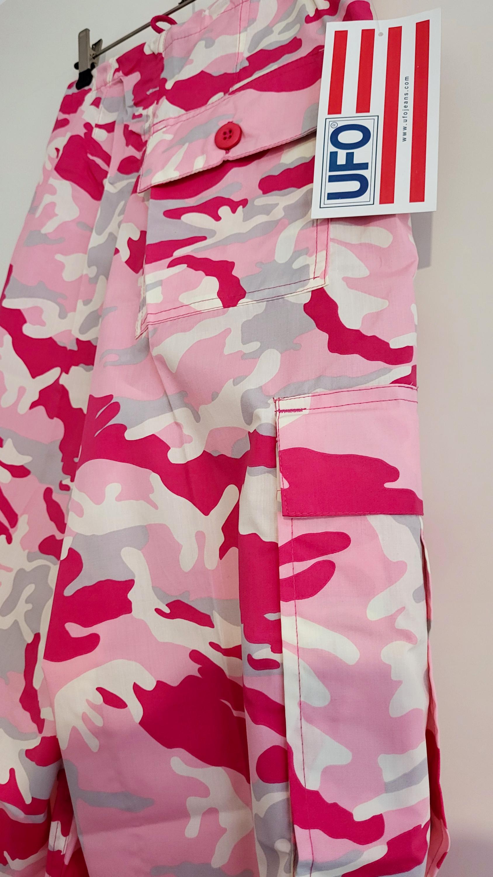 Unisex Oversized Y2k UFO Classic Pink Camo Wind Cargopant - Etsy