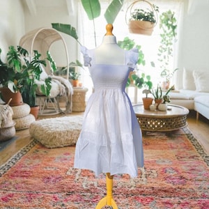 Light & flowy white cotton dress | Cottage Core | Fairy core | Sundress with Pockets | Hippie Boho | short cotton dress | boho beach dress