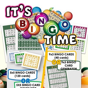 BINGOKAARTGENERATOR maten van 5x5 of 9x3