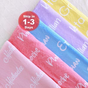 Custom Name Blanket for Baby/Kids/Adults, Personalized Baby Girl Blanket, Minky Personalized Blanket, Personalized Gift Girl, Christmas Gift
