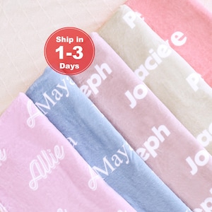 Personalized Blanket for Kids/Baby/Youth - 30 x 40 - 35 Colors & 3 Size Options - Custom Flannel Nursery Blanket for Newborn, Baby Gift