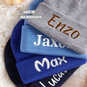 Embroidered Name Baby Adult Beanie Hat, Personalized Hat, Kids Name Hat, Unisex Toddler Hat, Newborn Hat, Baby Shower Gift, Christmas Kids