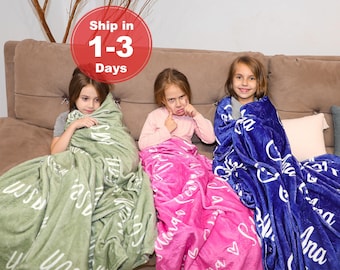 Personalized Blankets for Kids | Name Blanket | Custom Flannel Blanket for Newborn | Baby Shower Gift | Personalized Gift | Christmas Gifts