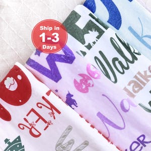 Custom Blanket with Name Personalized Custom Blanket Christmas Gift for Girls/Boys, Custom Baby Monogram Blanket, Personalized Gift Blanket