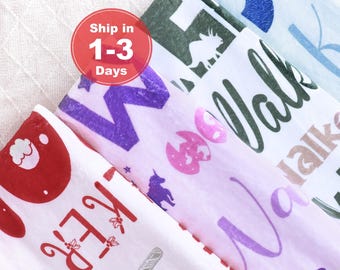 Manta de tecido minky personalizada, manta com nome personalizado, presente para bebê