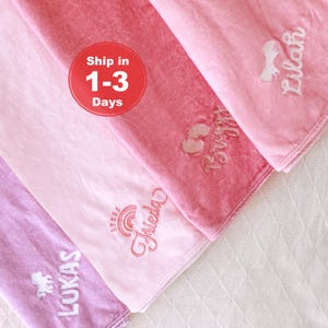 Personalized Embroidered Baby Blanket, Custom Name Blanket for Girls/Boys, Custom Minky Kids Blanket, Newborn Baby Gift, Personalized Gift
