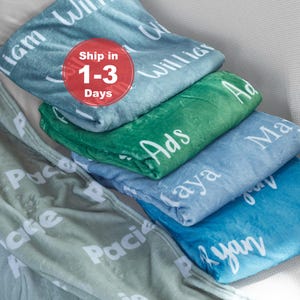 Custom Blanket for Anniversary Gift, Custom Name Blanket, Personalized Gift Blanket for Mom/Dad, Blanket Name Gift for Her/Him, Holiday Gift