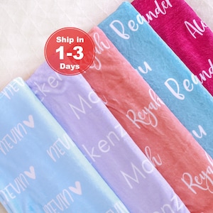 Personalized Baby Name Blanket, Custom Baby Girl Blanket with Name, Custom Minky Baby Blanket, Winter Blanket, Baby Shower Gift,Newborn Gift