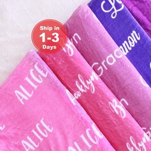 Custom Baby Name Blanket Pink, Personalized Blanket for Newborn, Custom Blanket for Baby Girl Gift, Personalized Baby Boy Gift, Gift for Kid