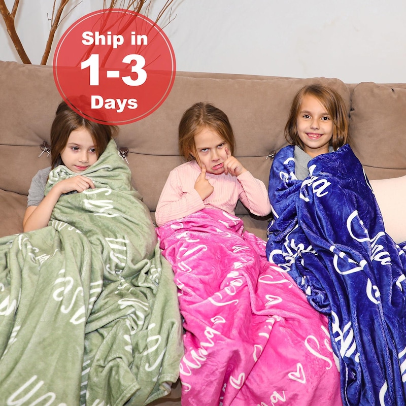 Personalized blankets for kids with names etsy