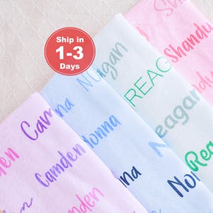 Colorful Personalized Baby Blanket with Name, Custom Multi-font Name Blanket, Custom Baby Girl Blanket, Birthday Gift, Gift for Kids