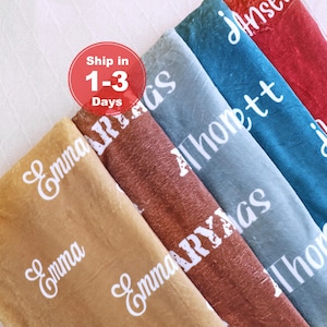 Personalized Name Blanket, Custom Baby Blanket with Name, Custom Minky Baby Name Blanket, Custom Christmas Gift for Kids, Newborn Gift