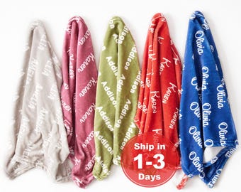 Cobertor personalizado para bebês/crianças/adultos, 4 tamanhos, cobertor com nome personalizado, cobertor personalizado para meninas/meninos, presente personalizado para aniversário