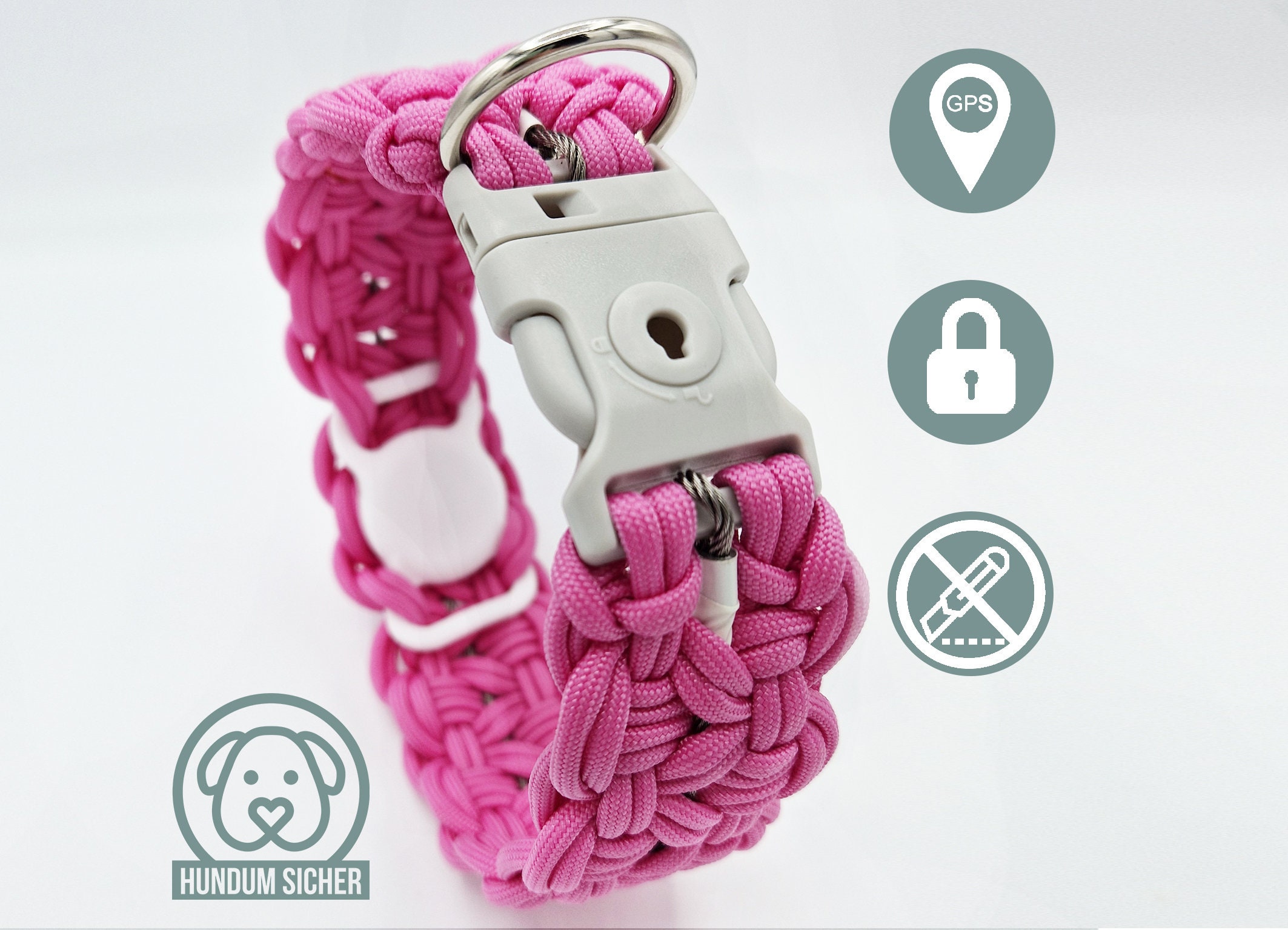 GPS-Tracker-Hundehalsband versteckte Apple AirTag Halterung optional mit  Diebstahlschutz pink -  Schweiz