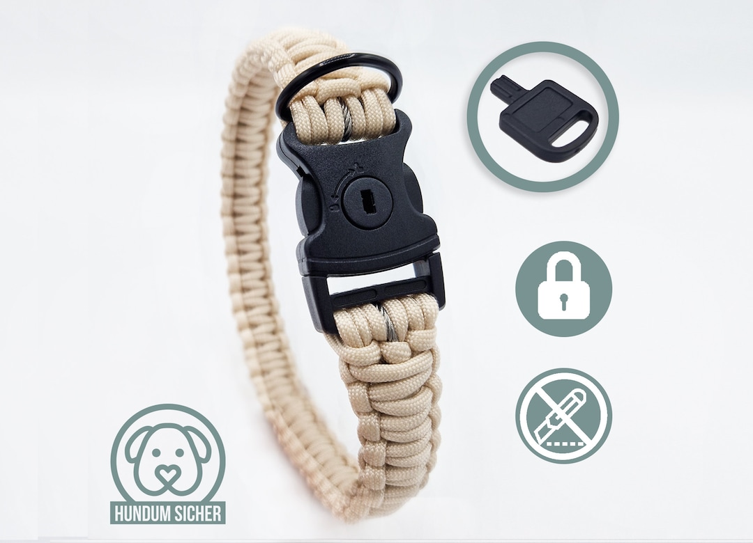 Antitheft Dog Collar Lockable With Lock beige Etsy