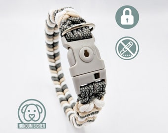 Anti-Theft Dog Collar - Lockable with Padlock [Beige, Gray & White]